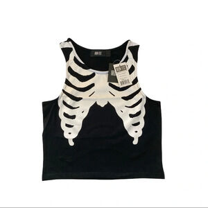 IRON FIST Black Bone Crop Top Large Brand New With Tag